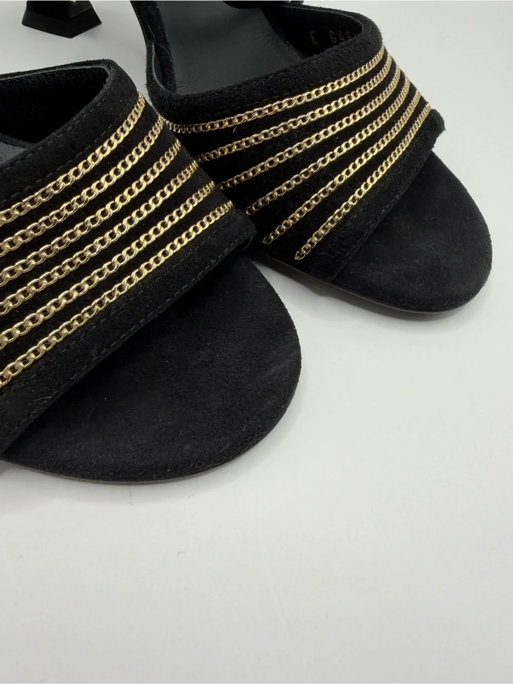 CHANEL black suede